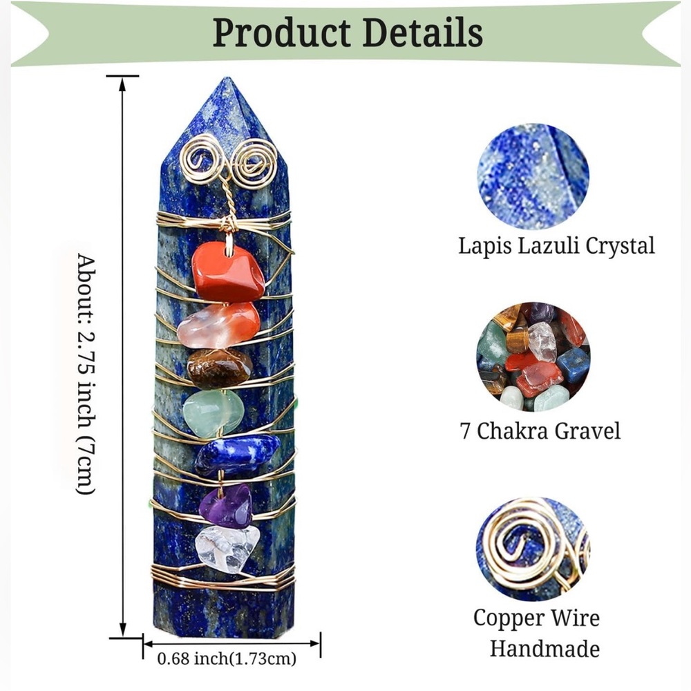 🆕New Healing Lapis Lazuli Crystal Wand/Tower 2.7” - Picture 4 of 4